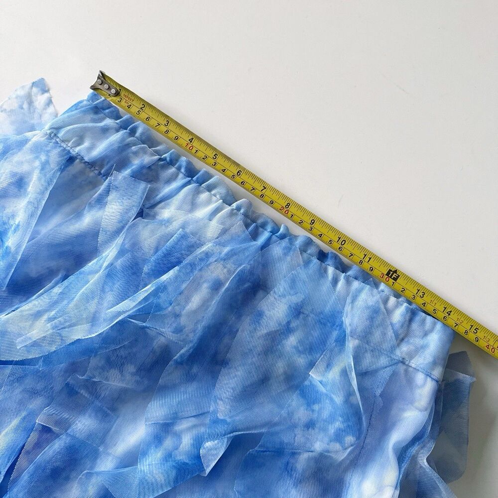 Fairycore Coquette Soft Romantic Tie Dye Ruffled Elastic Waist Tiered Skirt Med - Picture 10 of 15
